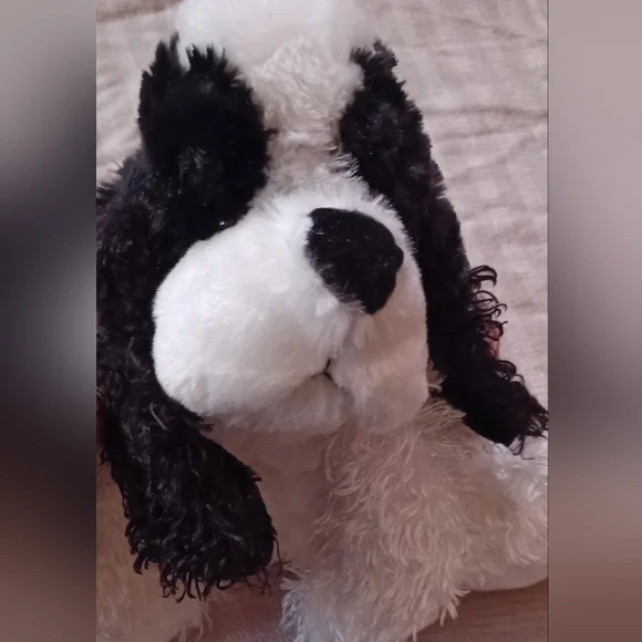 GANZ Plush Black and White Dog Stuffed Animal. 8.5"H. - Picture 3 of 4